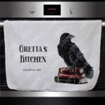 19405 personalised bookish raven kitchen towel 1
