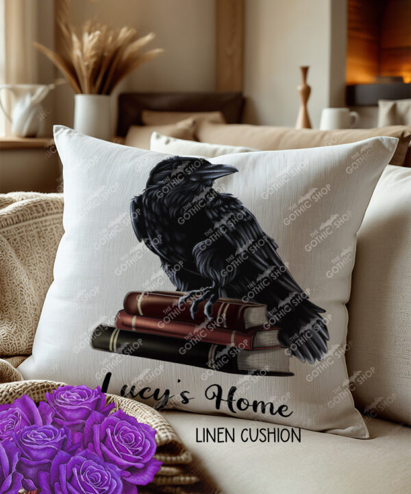 19421 personalised bookish raven cushion 2