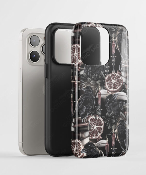 gothic ravens & pomegranate phone case for iphone samsung pixel