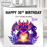 19425 personalised bookish dragon birthday card 1