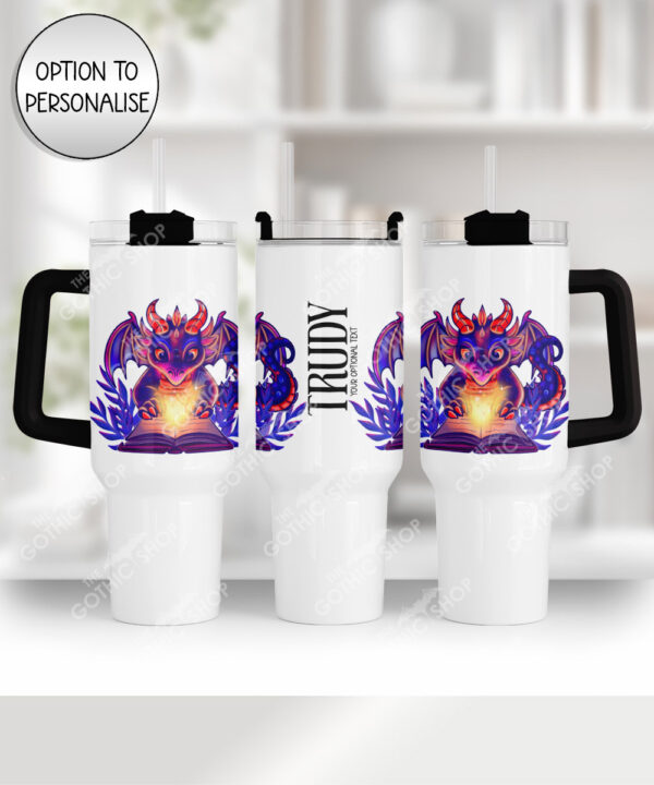 personalised fantasy dragon bookish gothic large 40oz stanley style cup