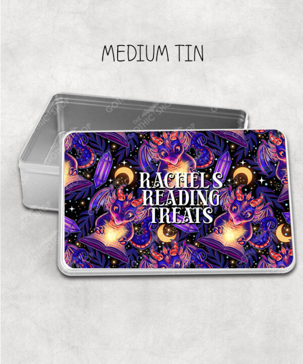 19431 personalised bookish dragon storage tin 5