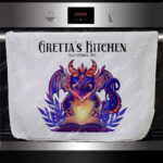 19432 personalised bookish dragon kitchen towel