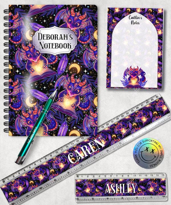 19436 personalised bookish dragon gothic stationery