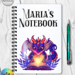 19437 personalised bookish dragon a5 notebook 1