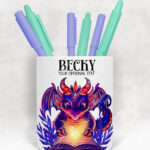 19446 personalised bookish dragon gothic pen pot 2