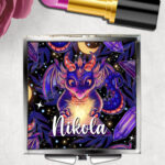 19450 personalised bookish dragon gothic compact mirror