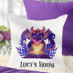 19451 personalised bookish dragon gothic cushion 1