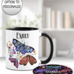 19454 whimsical moths mug coaster