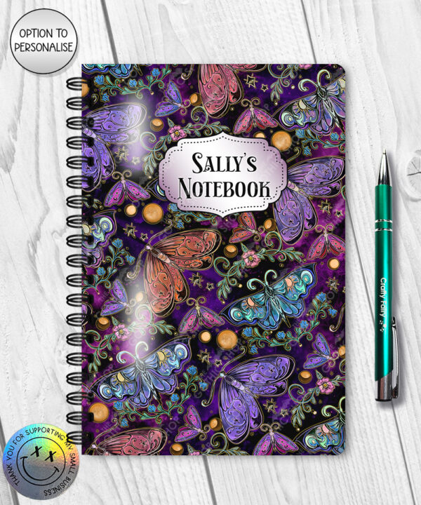 19461 whimsical moths a5 notebook 1