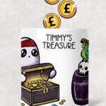 personalised pirate ghost with treasure money box