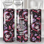 personalised vampire goth girl red hearts 20oz straight tumbler