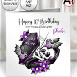 19473 personalised skeleton coffin gothic birthday card 1