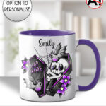 19474 personalised skeleton coffin gothic mug 1