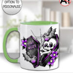 19474 personalised skeleton coffin gothic mug 3