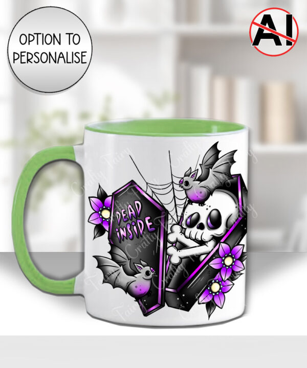 19474 personalised skeleton coffin gothic mug 3