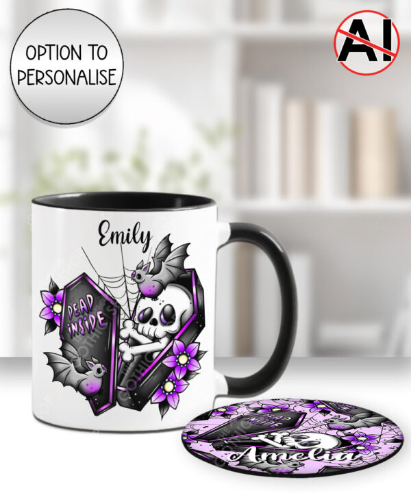 19474 personalised skeleton coffin gothic mug 4