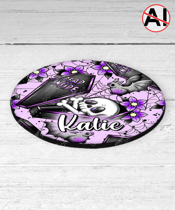 19475 personalised skeleton coffin gothic coaster 2