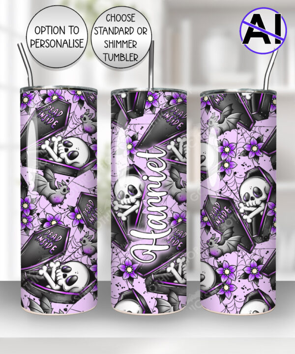 19476 personalised skeleton coffin gothic tumbler 1