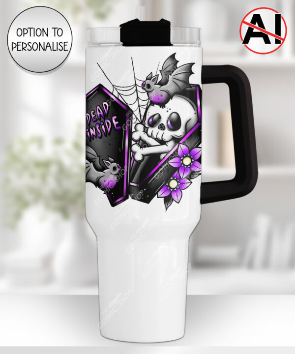 19478 personalised skeleton coffin gothic stanley style cup 1