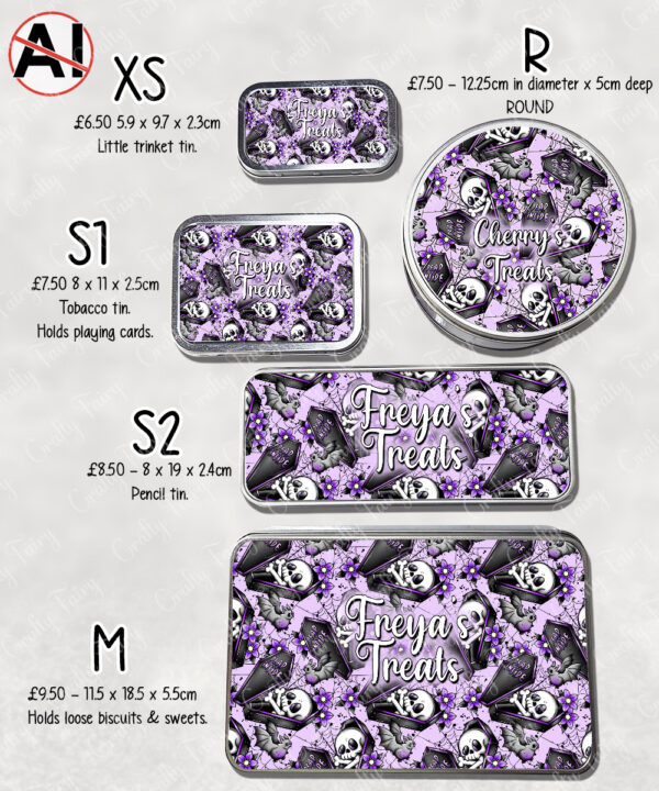 19479 personalised skeleton coffin gothic tin 2