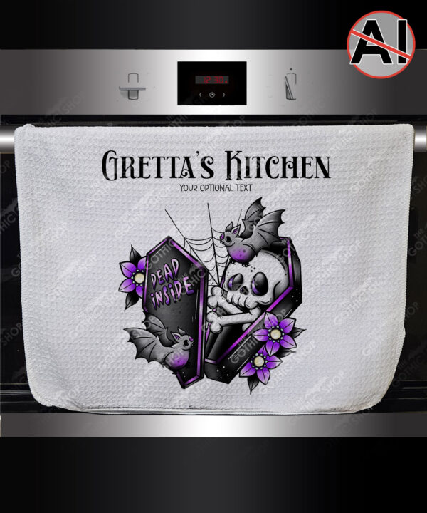 19480 personalised skeleton coffin gothic towel 1