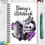 19481 personalised skeleton coffin gothic a5 notebook 1