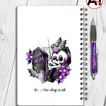 19481 personalised skeleton coffin gothic a5 notebook 2