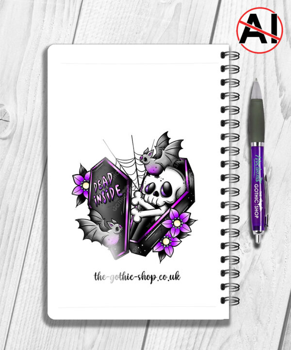 19481 personalised skeleton coffin gothic a5 notebook 2