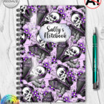 19482 personalised skeleton coffin gothic a5 notebook 1