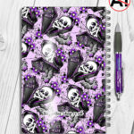 19482 personalised skeleton coffin gothic a5 notebook 2