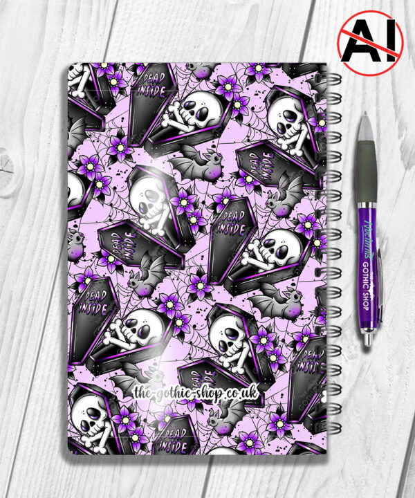 19482 personalised skeleton coffin gothic a5 notebook 2