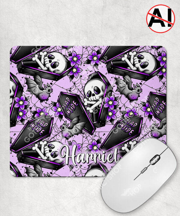 19489 personalised skeleton coffin gothic mousemat 1