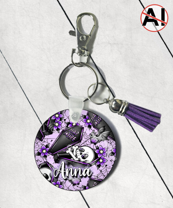 19493 personalised skeleton coffin gothic keyring