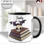19499 personalised skull books gothic mug 1