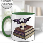 19499 personalised skull books gothic mug 3