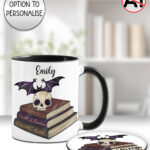 19499 personalised skull books gothic mug coaster 1