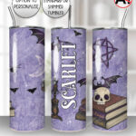 19501 personalised skull books gothic tumbler