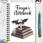 19504 personalised skull books gothic notebook 1