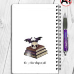 19504 personalised skull books gothic notebook 2