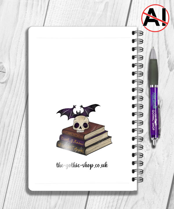 19504 personalised skull books gothic notebook 2