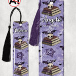 19509 personalised skull books gothic bookmark 1