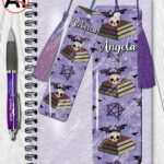19509 personalised skull books gothic bookmark 2