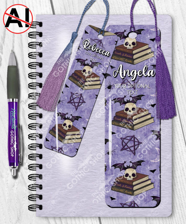 19509 personalised skull books gothic bookmark 2