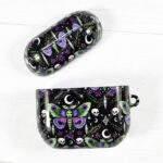 pretty goth moth iphone airpod 4 case gothic print glossy cover