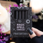 black 'protection' magic spell candles set of 12