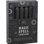 black 'protection' magic spell candles set of 12