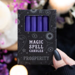 purple 'prosperity' magic spell candles set of 12