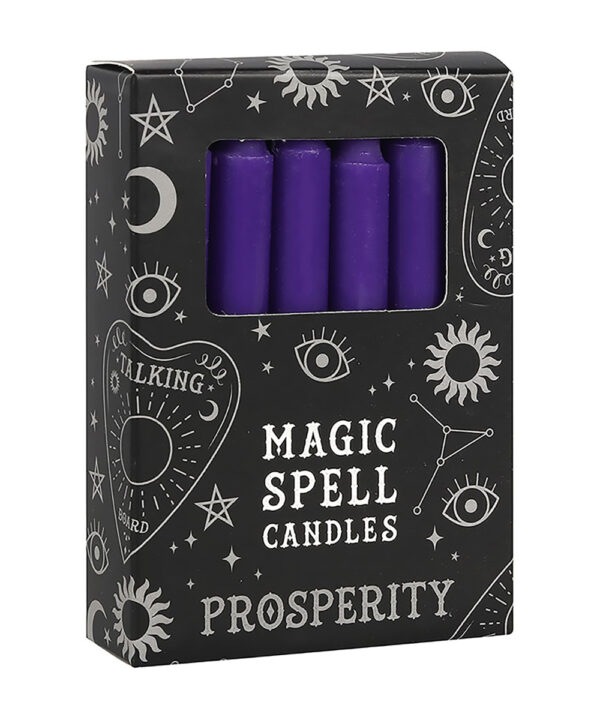 purple 'prosperity' magic spell candles set of 12