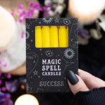 yellow 'success' magic spell candles set of 12